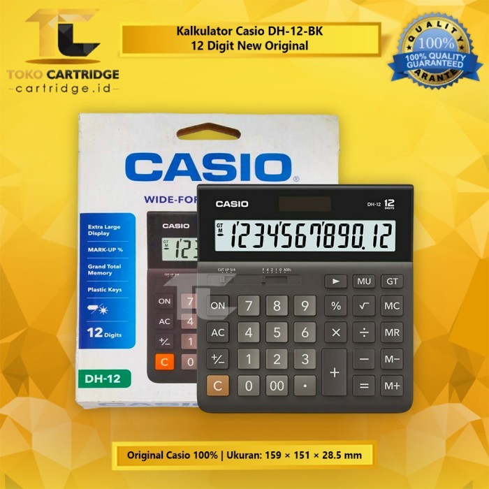 

Casio DH 12 White BK 12 Digit Kalkulator Dekstop New Original
