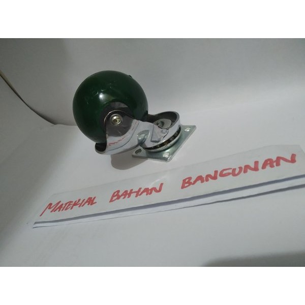 Roda Karet Bulat 2 inch Hidup Mini Kecil Abus TG Hijau Ban Etalase Roda Karet Hidup Kecil Meja Kursi