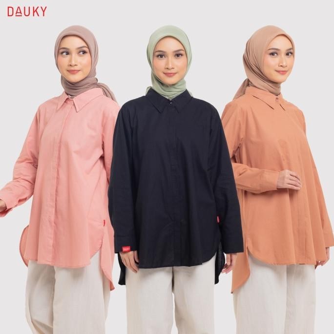 Dauky Atasan Tunik Kemeja Wanita M Tunic Basic Katun Pamela