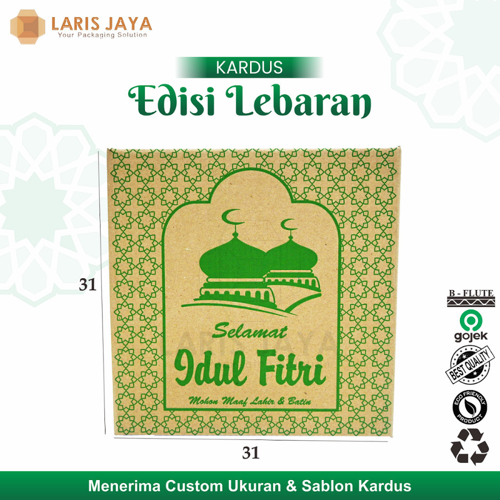 Kardus Lebaran Coklat / Dus Idul Fitri / Hampers Gift Box Sembako 31 X 21 X 31 Cm Murah