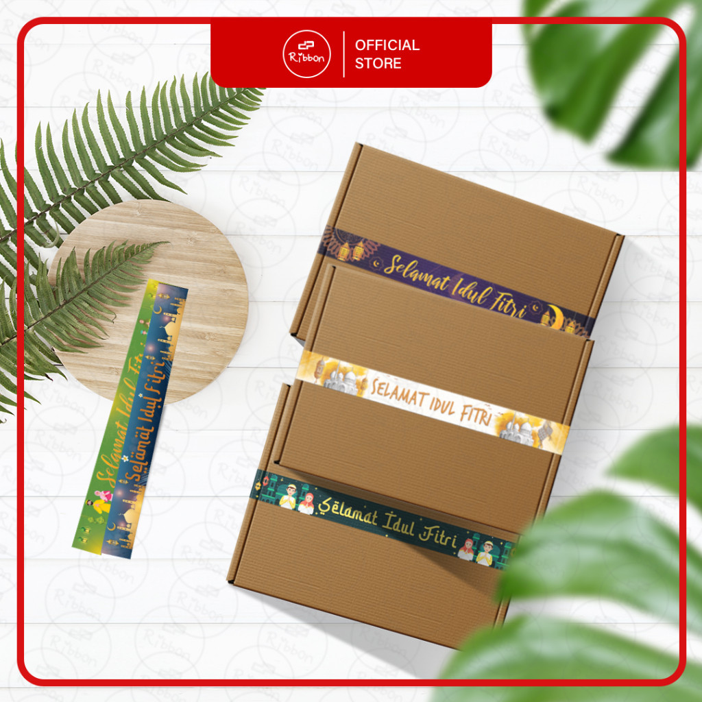 

Slempang Parcel Idul Fitri Selempang Eid Mubarak Hampers Lebaran Paper Belt Label Kertas