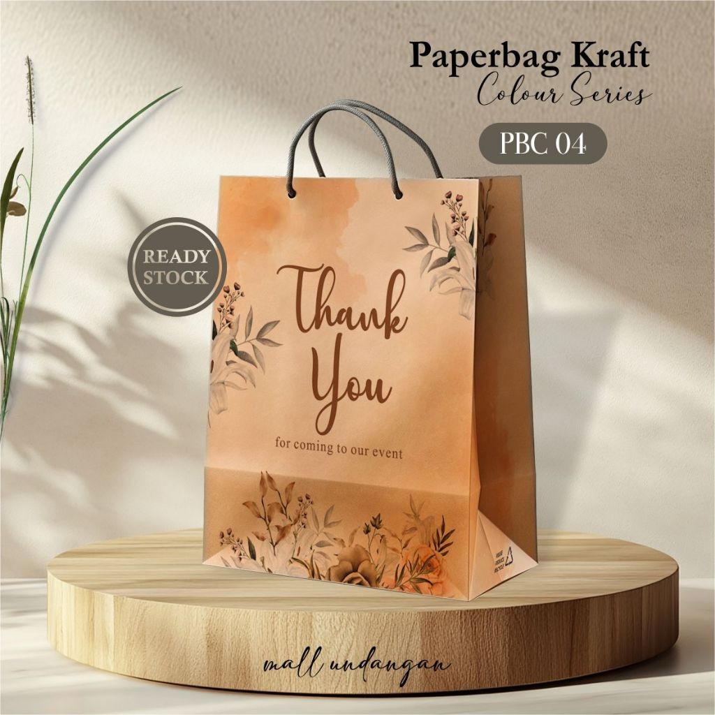

Paperbag Motif Ready Stock - Tas Souvenir Pernikahan Bahan Kraft Murah Ukuran 20 X 25 X 10