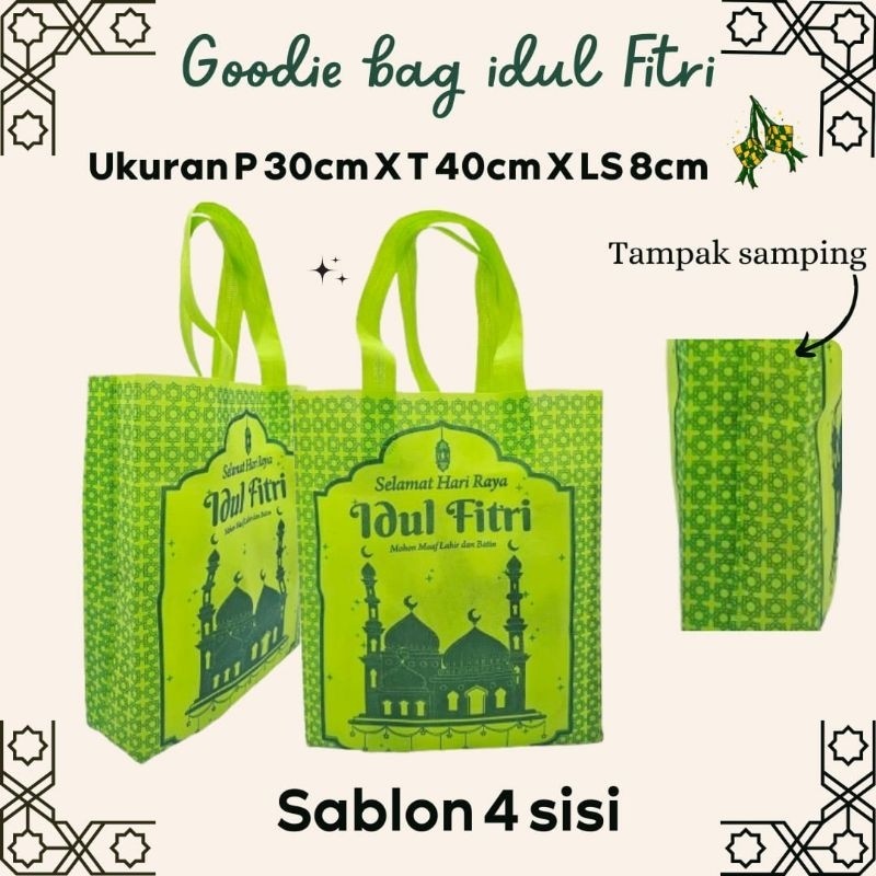 

Goodie Bag Lebaran[Lusinan Isi 12Pcs] 30X40X8- Tas Spundbond