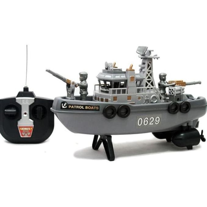 Promo Mainan Anak Remote Control Perahu Kapal Perang Marine Patrol Boat COD