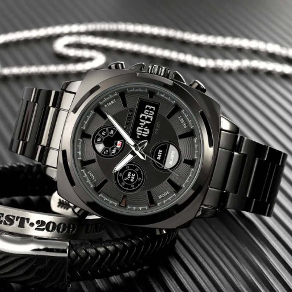 [MURAH] SKMEI Jam Tangan Pria Luxury Stainless Steel Wristwatch - 1673