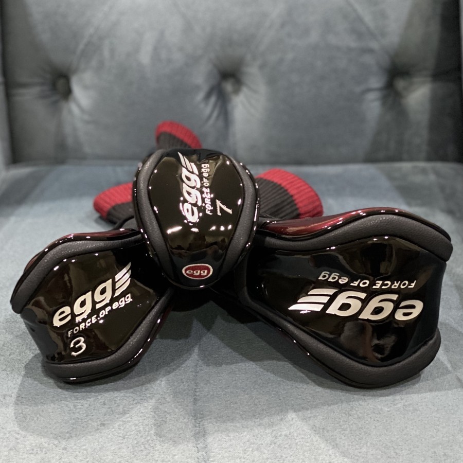 Head Cover Golf PRGR Red Egg Driver, Fairway Wood 3 dan 7