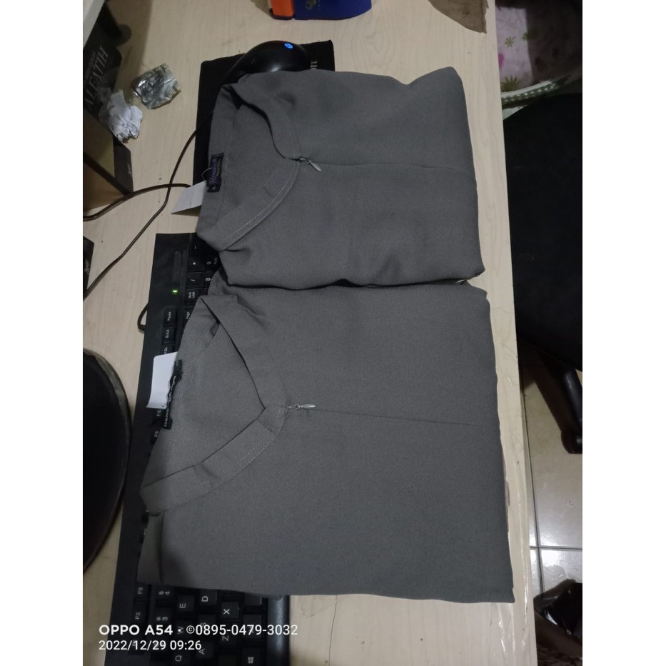 Murah gamis polos syari jumbo abu tua-gamis premium syari abu tua terbaru Non COD