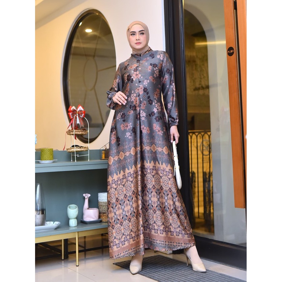 Murah Gamis Sutra Import // Gamis Motif Terbaru // Gamis Mewah Non COD
