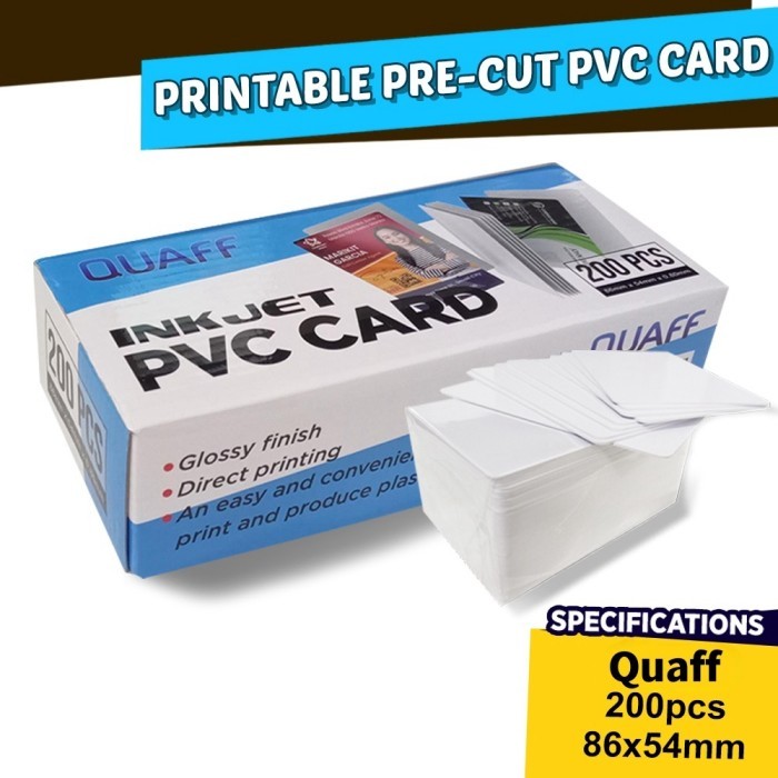 

NEW QUAFF Kartu printable inkjet Id card (PVC ID CARD) bisa inkjet 200pcs/box 86mm*54mm