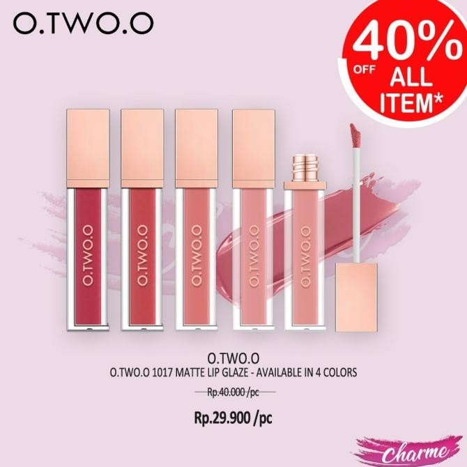 produk baru (ready & ori) o.two.o otwoo matte lip glaze lipstik 1017