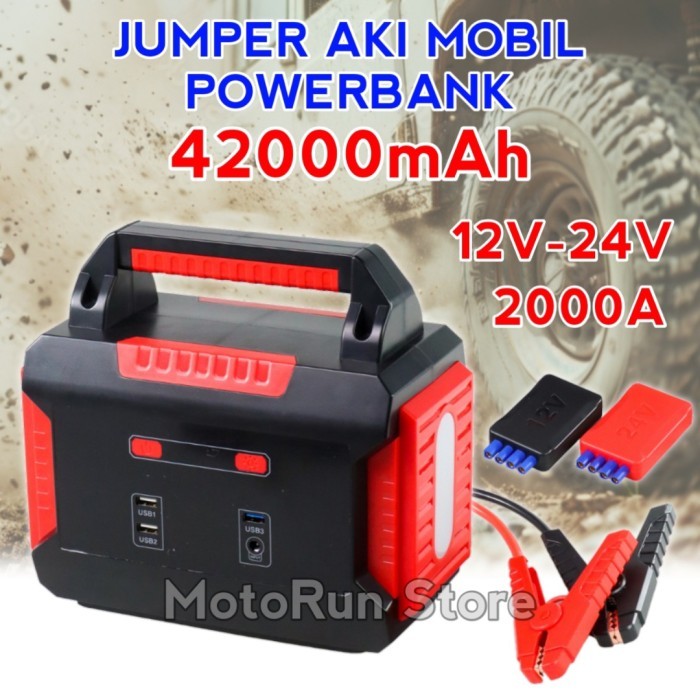 Jumper Aki Mobil 56000mAh 12V 24V 2000A Power Bank Car Jump Starter