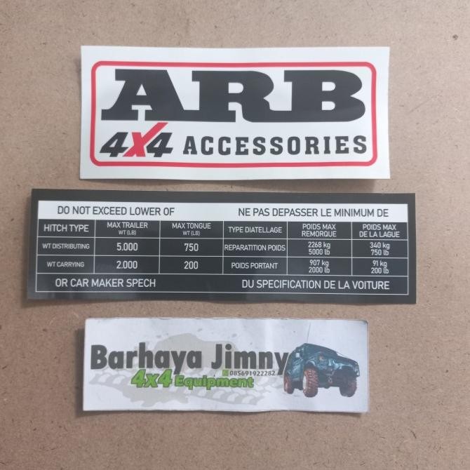 READY STIKER ARB BEMPER VARIASI KATANA JIMNY STICKER BUMPER PLAT ARB COSTUM