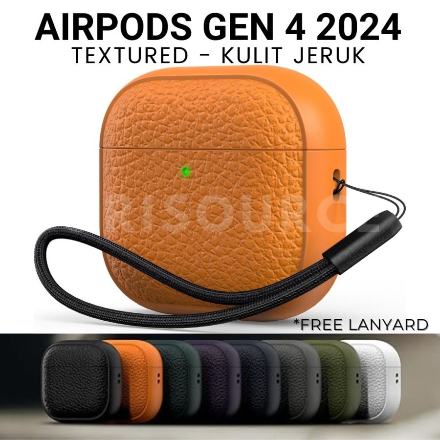 Casing AirPods 4th Generation Gen 4 Gen4 Shockproof Textured Case | Tekstur Kulit Jeruk Anti Licin |