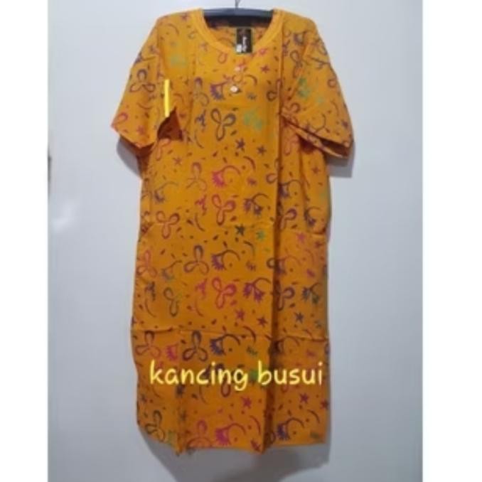 Murah Daster Jumbo Neci Kencana Ungu Label Hitam Lengan Pendek