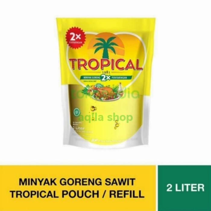 

Minyak Goreng Tropical 2X Penyaringan 2 Liter Pouch/Botol