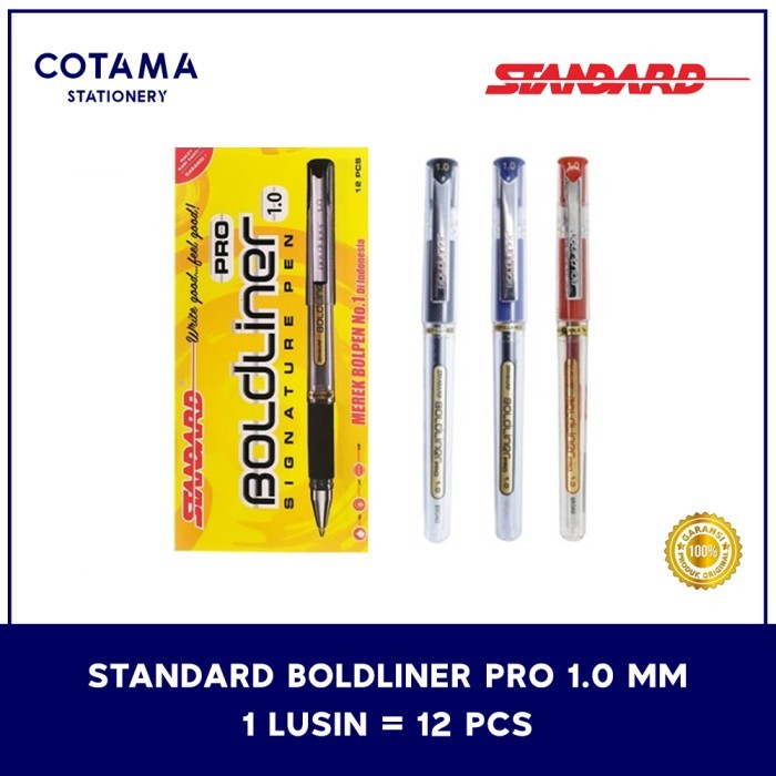 

Pulpen Standard Boldliner Pro Signature Pen 1.0 mm - 1 lusin isi 12 pcs