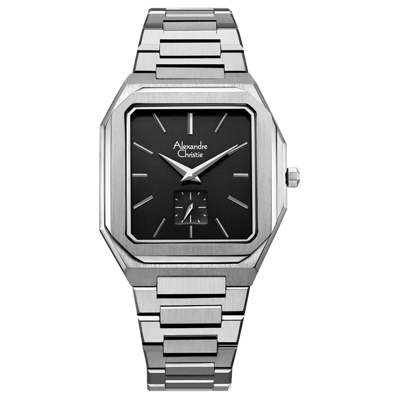Jam Tangan Pria Alexandre Christie Classic AC 8601 MS BSSBA Men Black Dial Stainless Steel Strap