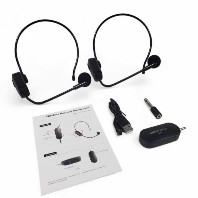 Grosir Mic Wireless Imam Mesjid Tour Guide Instruktur Yoga Guru 2 Pcs Mic