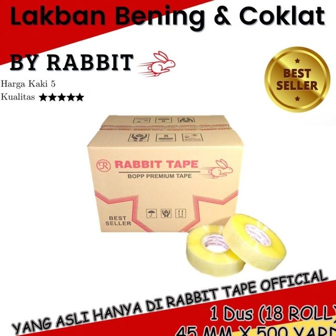 

DUS LAKBAN BENING / LAKBAN COKLAT RABBIT TAPE 2 INCH X 500 YARD - 450M ASLI