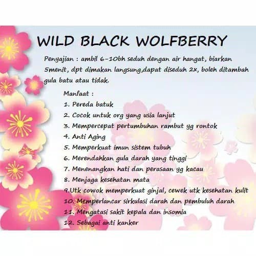 

BLACK WOLFBERRY/GOJIBERRY HITAM/KICI HITAM 500GR