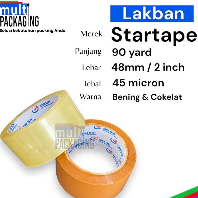 

LAKBAN BENING DAN COKELAT STAR TAPE 2 INCH 90 YARD ASLI