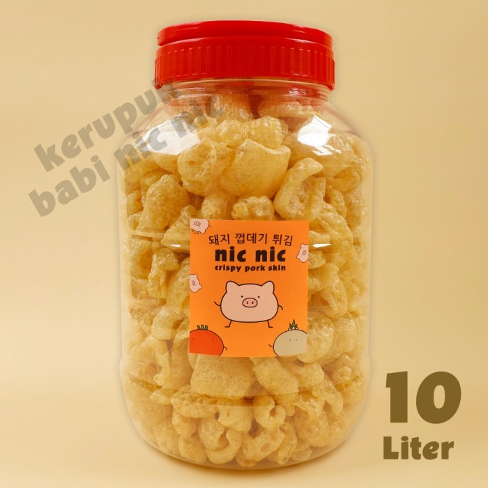 

KERUPUK KULIT BABI NIC NIC TOPLES JUMBO 10 LITER SNACK CEMILAN KERUBI