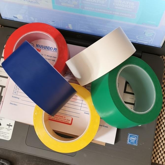 

LAKBAN LANTAI LEM BATAS ATAU TANDA 48MM X 33M FLOOR MARKING TAPE ASLI