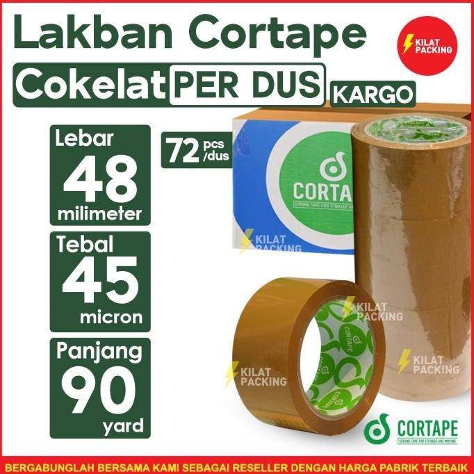 

LAKBAN CORTAPE ISOLASI COKLAT 48MM X 90 YARD 1 DUS ASLI
