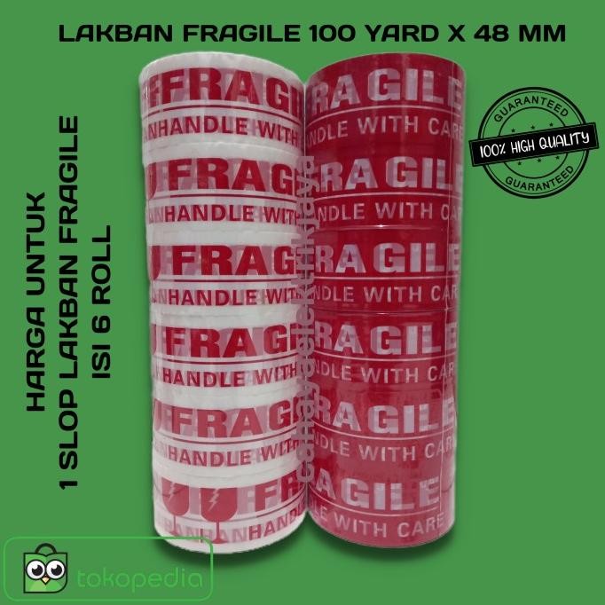 

LAKBAN FRAGILE 100 YARD X 48 MM @1SLOP ISI 6 ROLL/1SLOP LAKBAN FRAGILE ASLI