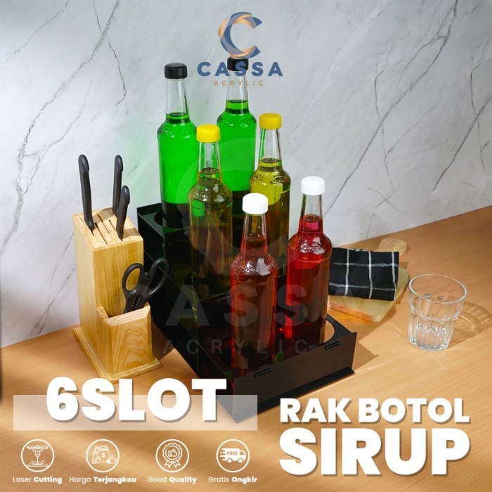 

Rak Botol Sirup Display Akrilik Acrylic Botol Sirup 6 Slot
