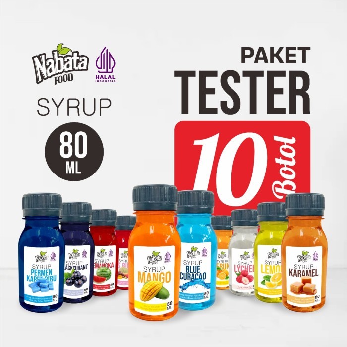 

Paket Tester Sirup Sample Syrup Nabata Food Ukuran 80ml isi 10botol Bisa Pilih Rasa