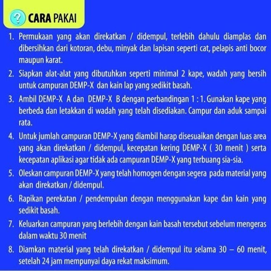

Diskon...!!! Demp X 250Gram - Dempul Extreme Serbaguna - Lem Empoxy 2 Komponen