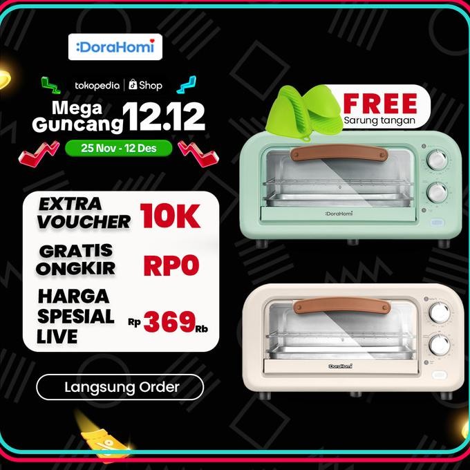 Oven Listrik Low Watt Electric Open Kue Alat Panggang 12Liter 800 Watt