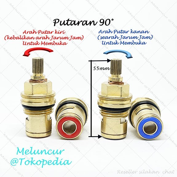 Spindle Kran Toto keran S1015 jantung sparepart wastafel panas dingin