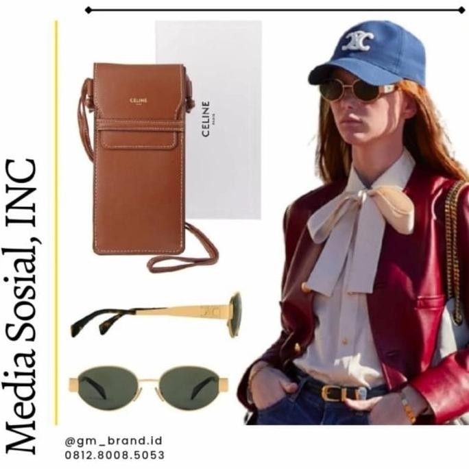 C***line Tri*omphe Metal 01 Gold/Green Sunglasses