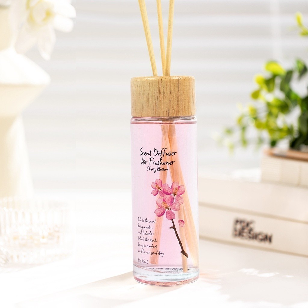 New MINISO SCENT DIFFUSER 95mL Sakura Reed Diffuser Flower Air Freshener Aromaterapi Parfum Ruangan