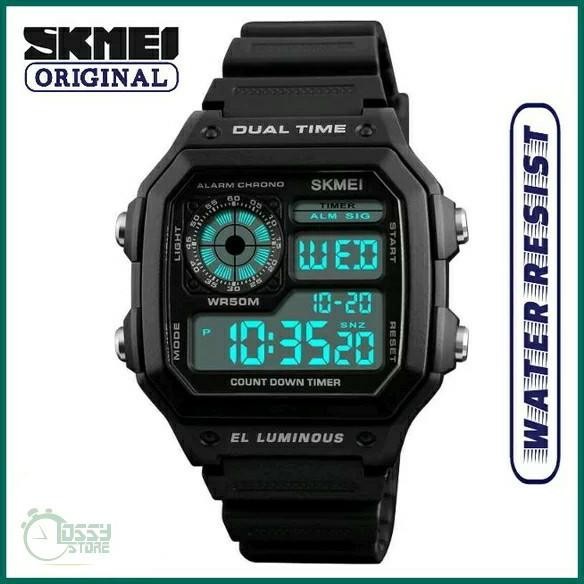 Jam Tangan Digital Pria SKMEI EL Luminous Original Water Resistant 50m