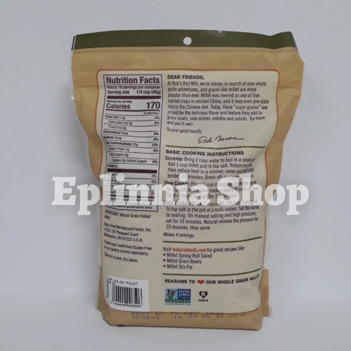 

BOB'S RED MILL MILLET HULLED 794 GR - BIJI MILET