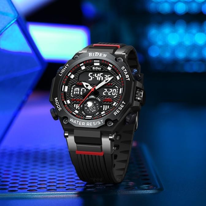 Biden Jam Tangan Pria Olahraga Otomatis Date Kuarsatahanair Tali Kulit