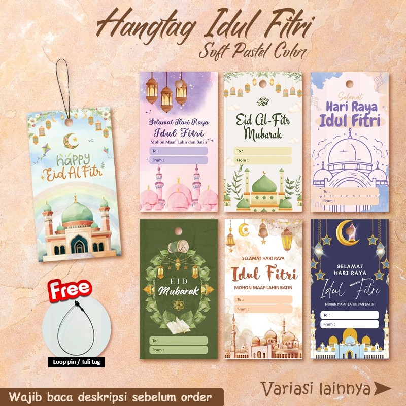 

Hangtag Lebaran Idul Fitri Soft Pastel Color Gratis Tali