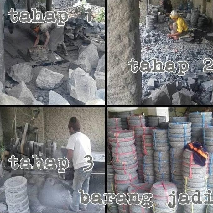 

cobek batu asli 100% + free ulekannya asli 20cm AS78