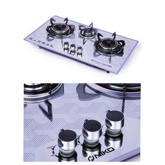 Kompor Tanam Niko / Kompor Gas Niko Reflection Pro Mirror 3 Tungku