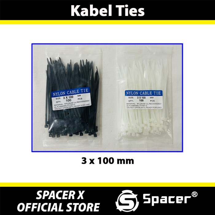 

Kabel Ties Hitam Putih 10 cm Cable Ties 3 x 100 mm