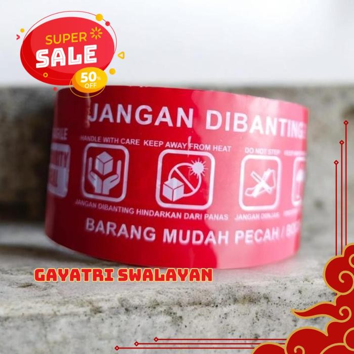 

SECURITY SEAL JANGAN LAKBAN LABEL MERAH FRAGILE SECURITY SEAL JANGAN DIBANTING BARANG MUDAH PECAH BOCOR HANDLE WITH CARE DO NOT STEP BASAH HUJAN HATI WARNING UNBOXING MUSCLE 2 INCH 48 MM 50 YARD TAK TERDUGA!!!