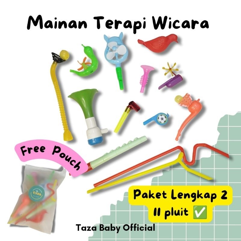 Hotss Paket Terapi Wicara / Peluit Terapi Wicara / Alat Terapi Wicara Anak / Stimulus Oromotor /