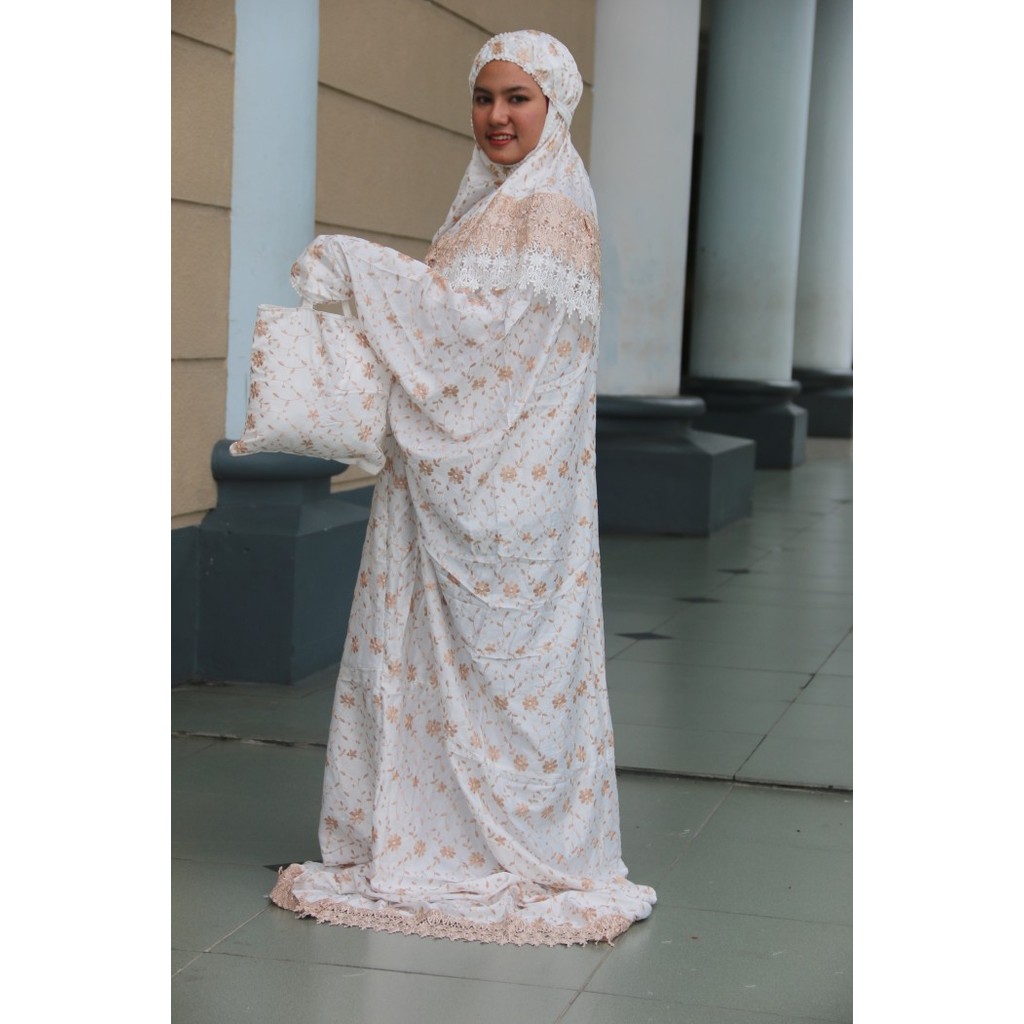 Mukena Terusan Sutra Jepang Prada Bordir Coklat Besar Super Jumbo #Gratisongkir #Sale #Discount