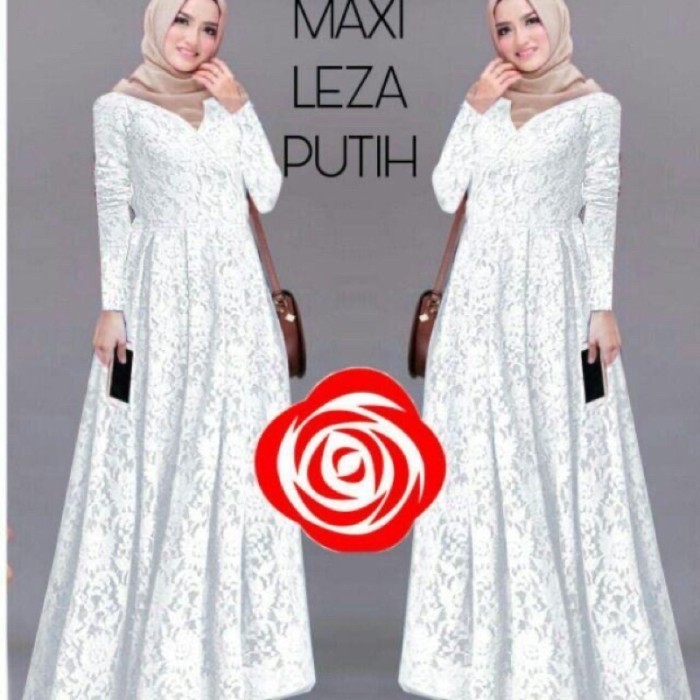 Gamis Brukat/Gamis Maxi Leza Brokat Furing/Long Dress Baju Pesta Murah #Gratisongkir #Sale #Discount
