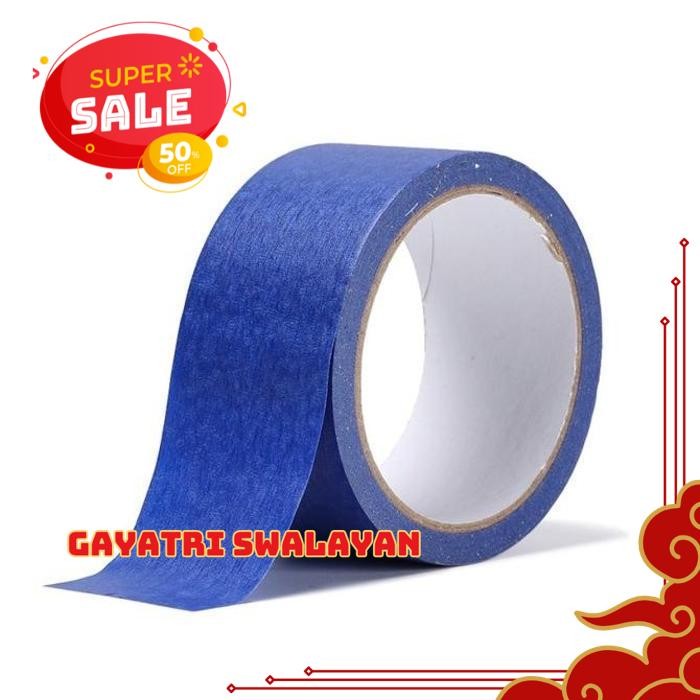 

50MMX20M LAKBAN KERTAS BLUE PAINTER'S MASKING TAPE 50MMX20M/ LAKBAN KERTAS / ART MASKING TAPE FANTASTIS!!