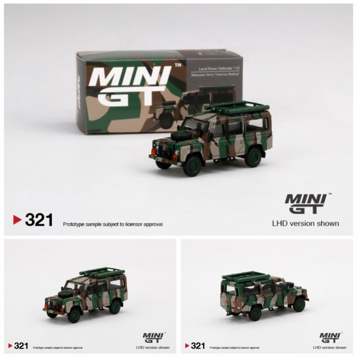 MINIGT 321 LAND ROVER DEFENDER 110 MALAYSIAN ARMY HARIMAU BELANG MGT