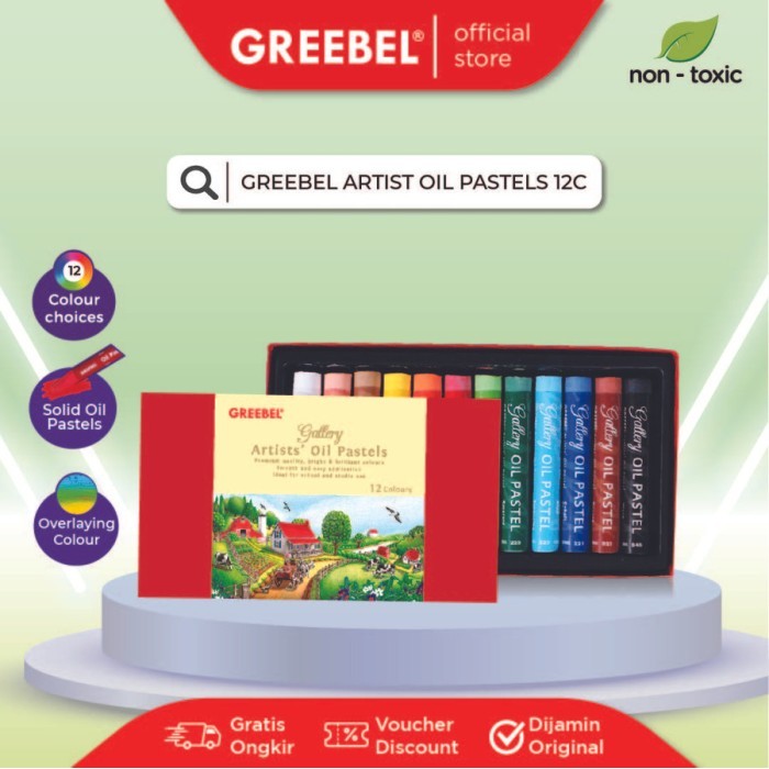 

Crayon Greebel Artist Oil Pastel 12 Warna